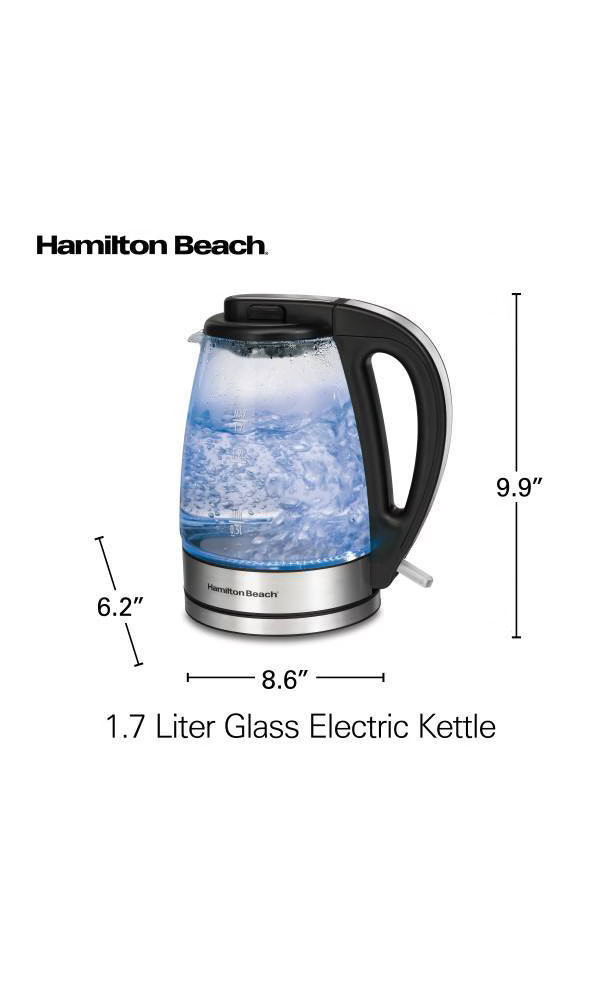 Hamilton Beach 1.7L Illuminated Glass Kettle - 40869