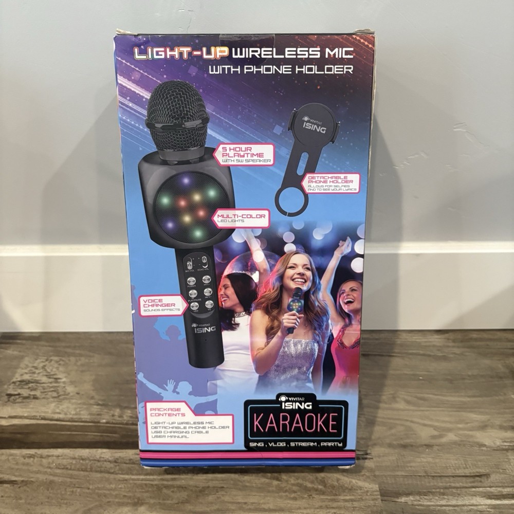 Ising Light-Up Bluetooth Karaoke Microphone New In Box