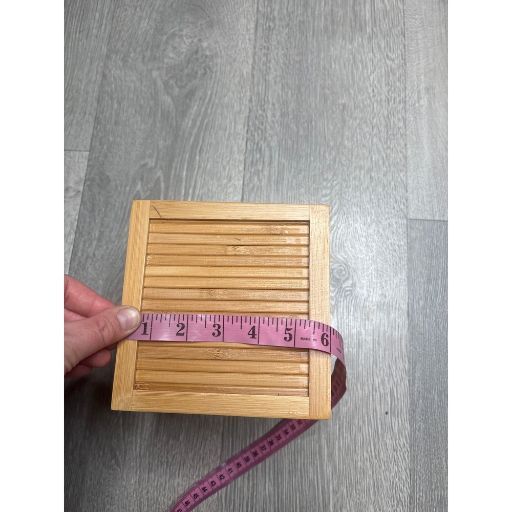 Natural Bamboo Tissue Box Square Minimalist Bathroom Decor