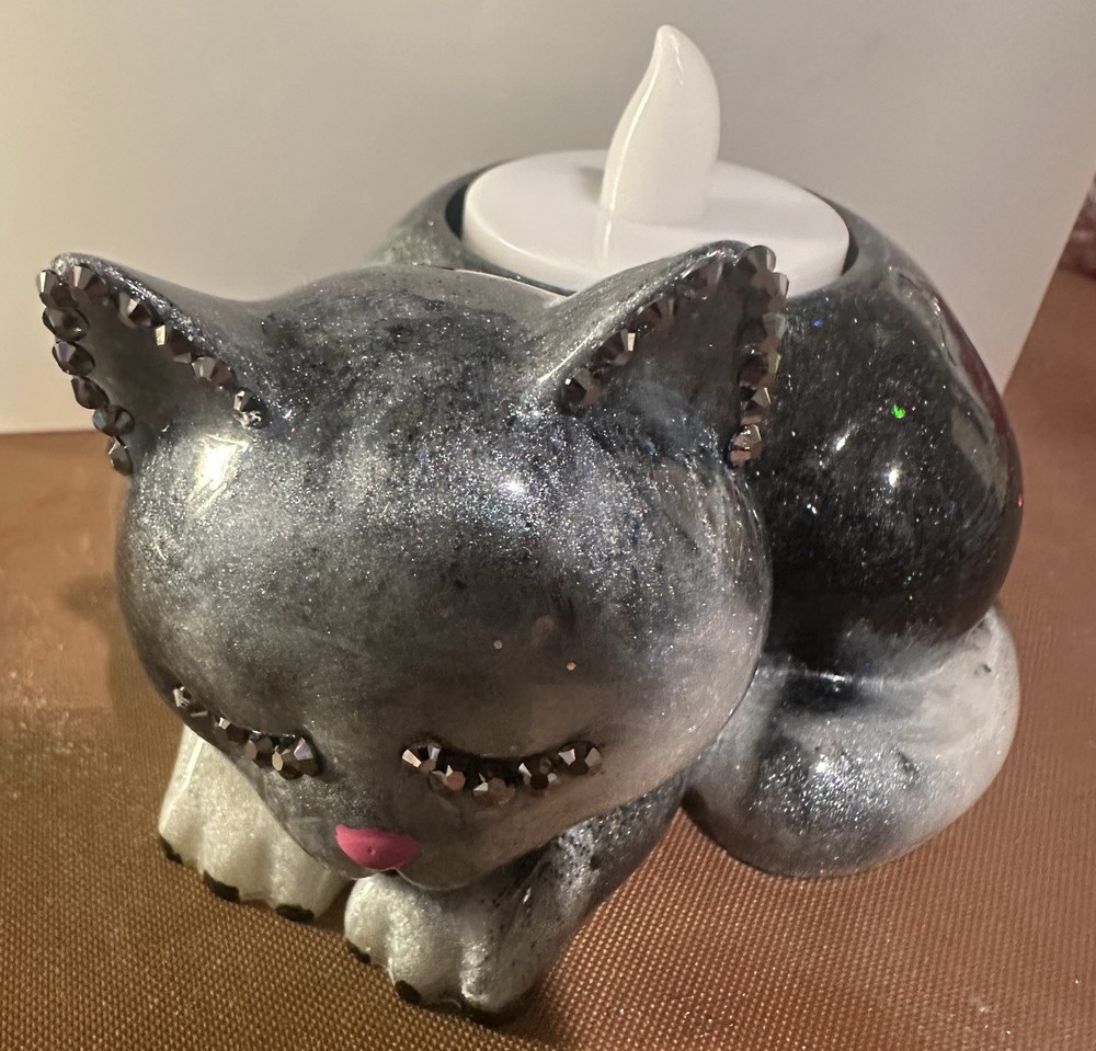 Resin Cat Tea light Holder