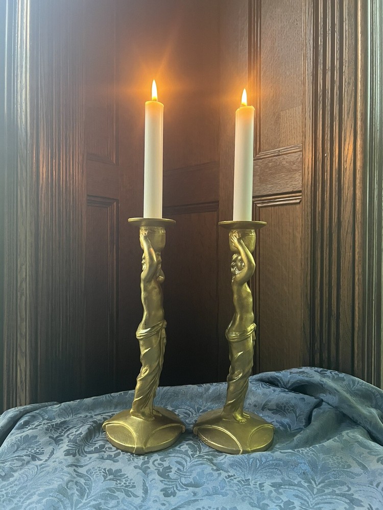 Antique Art Deco Mueller Candlesticks -