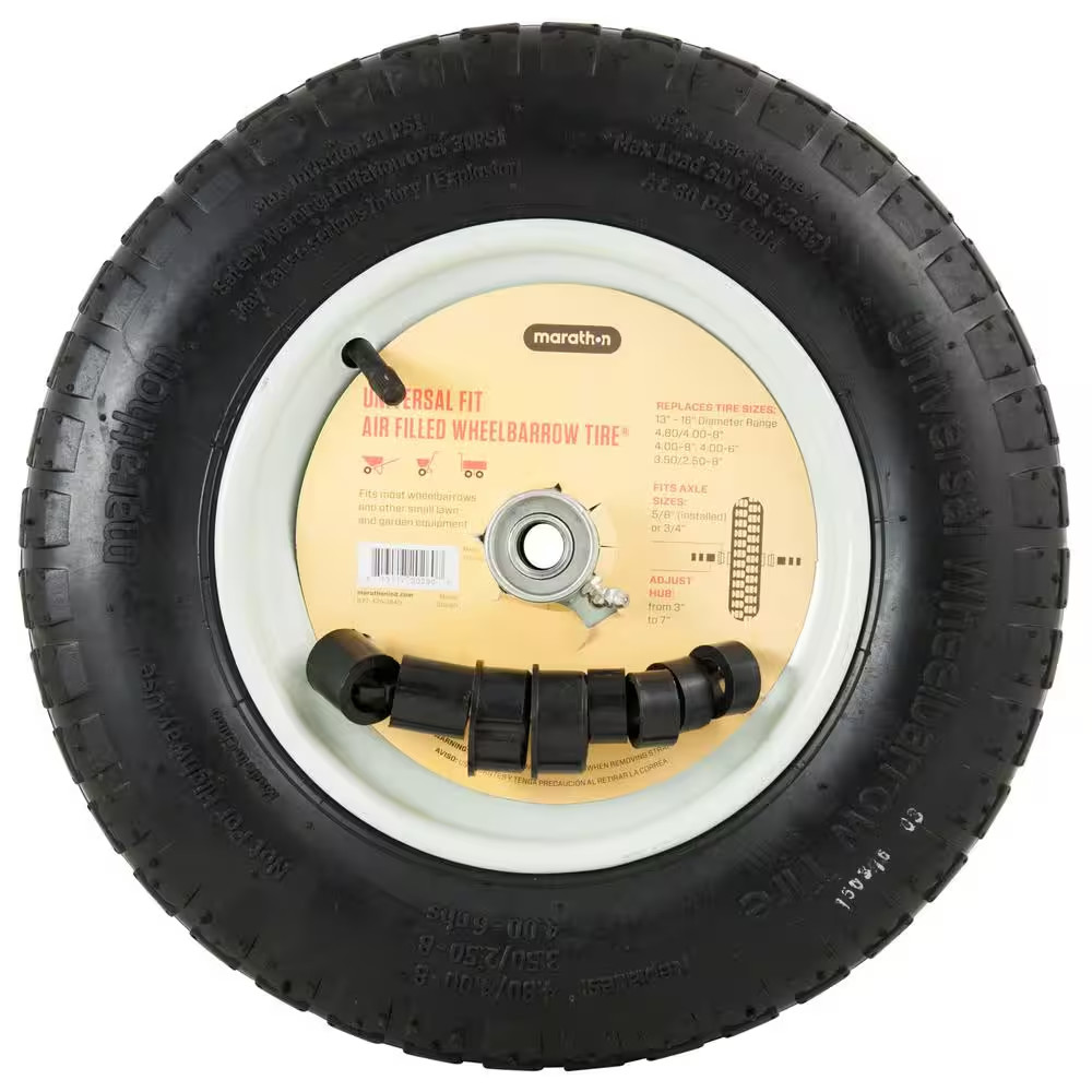 14.5 In. Pneumatic Universal Wheelbarrow Wheels