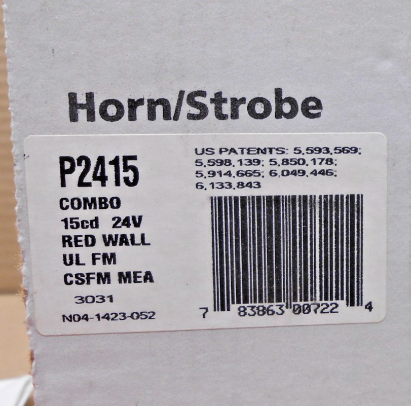 NEW SYSTEM SENSOR P2415 COMBO HORN STROBE RED WALL 15CD 24V (3 AVAILABLE)