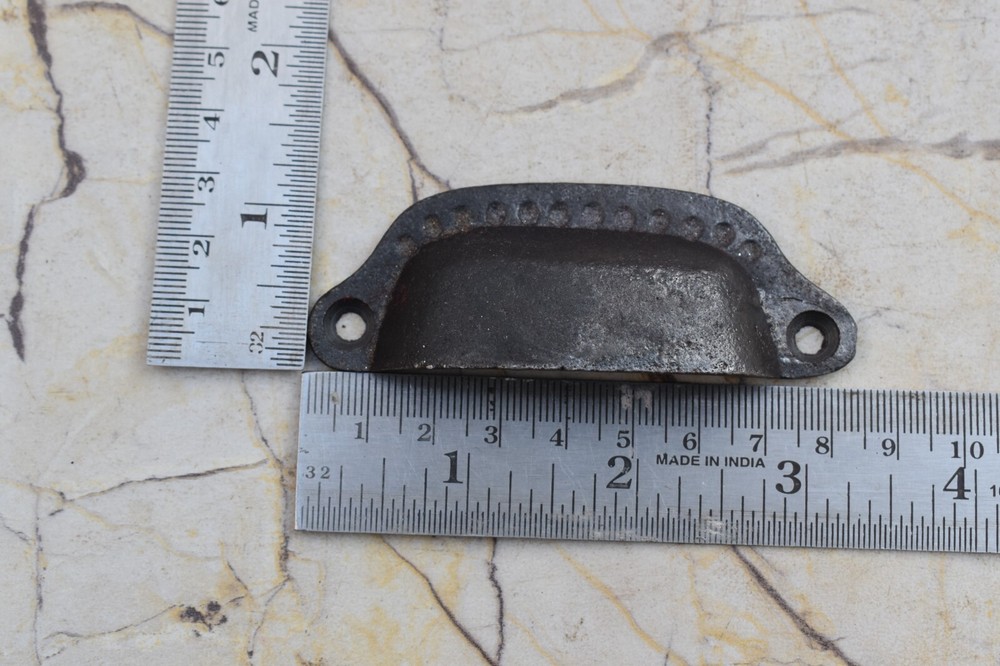 6 Pcs Vintage Cast Iron Cup Pull Handle Rustic Cabinet Kitchen Drawer Handle