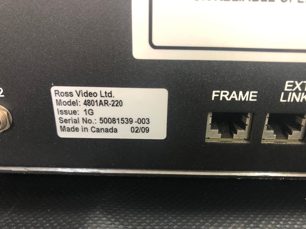 Ross Crossover 12 Panel 4801AR-220 Video Production Unit