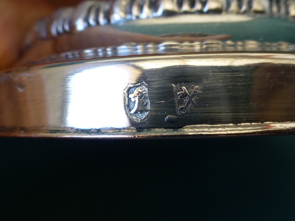 Two Antique Silver on Copper Candle Holders