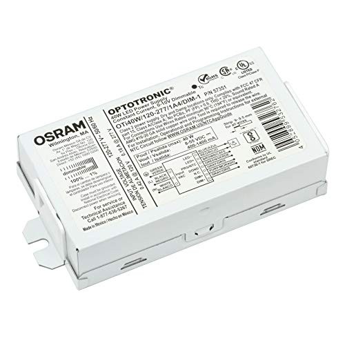 OSRAM 57351 40W Constant Current Dimmable Compact LED Driver, 120-277V AC