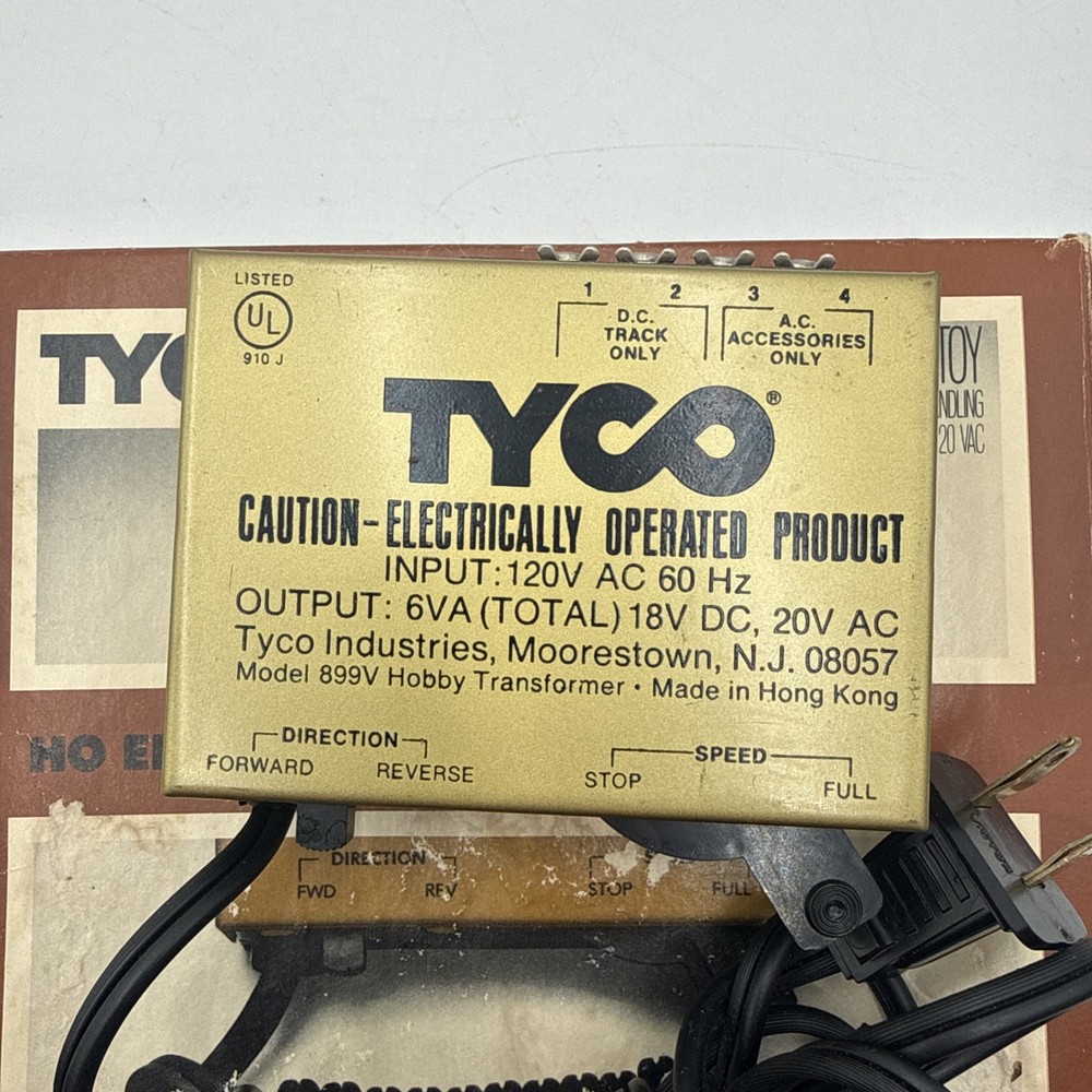 TYCO HO SCALE POWER PACK HOBBY TRANSFORMER 899 IN BOX - TESTED EX+