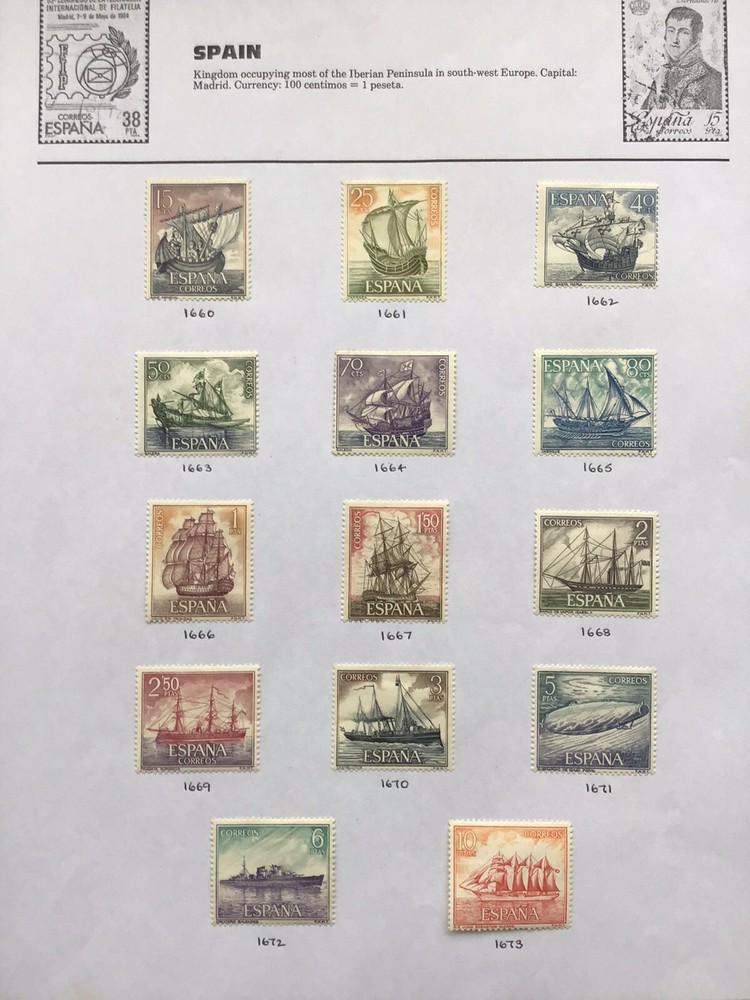 Spain 1964 MH Explorers Of America + 3 Commemorative Issues