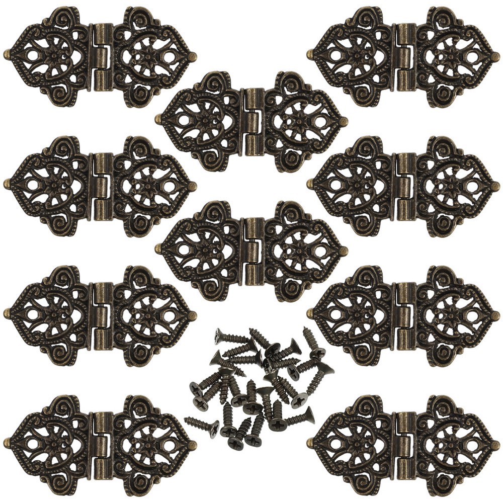 10 Pcs Butterfly Hinged Hardware Vintage Hinges Chest Kitchen Cabinet