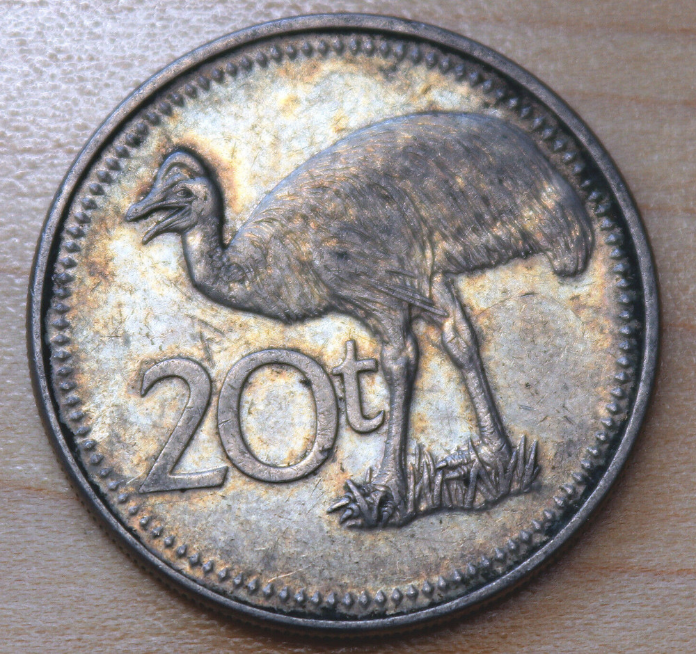 1984 Papua New Guinea 20 Toea Dwarf Cassowary