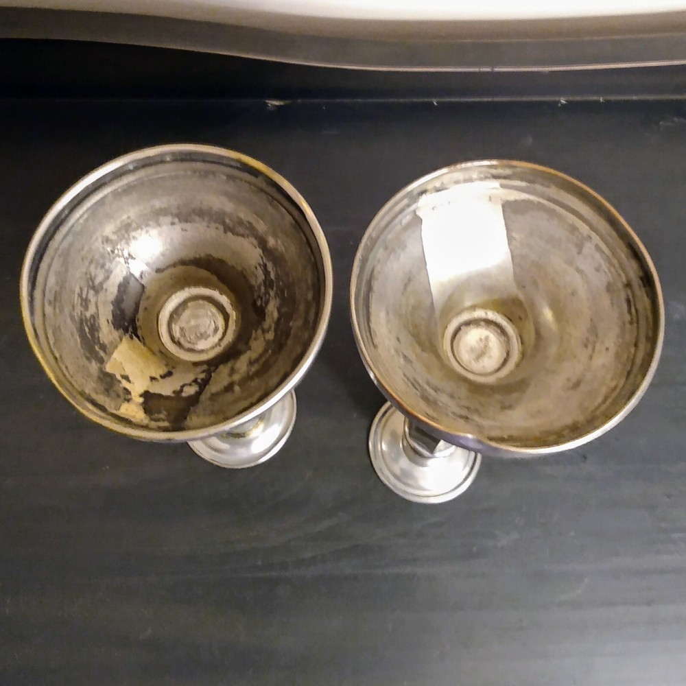 PAIR 8.5" VINTAGE QUADRUPLE SILVER PLATE CANDLESTICK/HOLDERS
