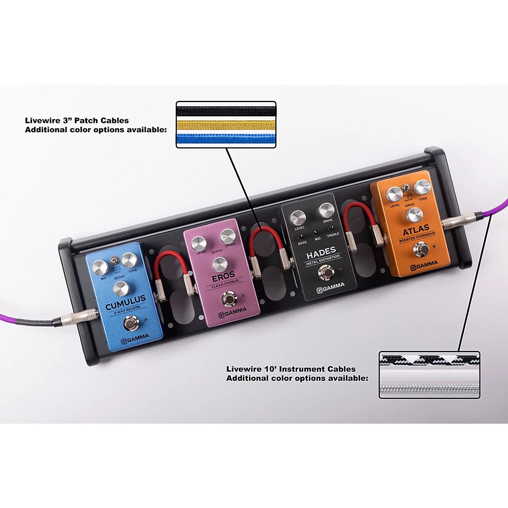 Livewire Braided Patch Cables 3-Pack 3 in. Eclipse Tone