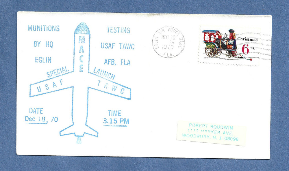 MACE ROCKET FIRED DEC 18,1970 EGLIN AFB SPACE COVER NASA