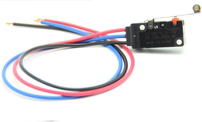 Waterproof Micro Switch D2VW-5L2-1M with Wire 5A Sealed Micro Switch