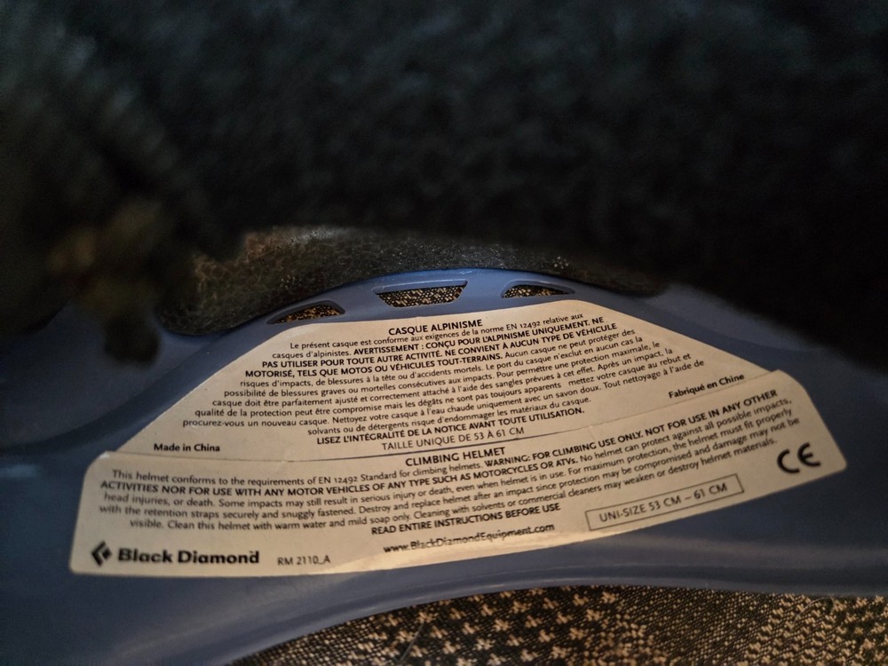 NWT black diamond half dome climbing helmet blue