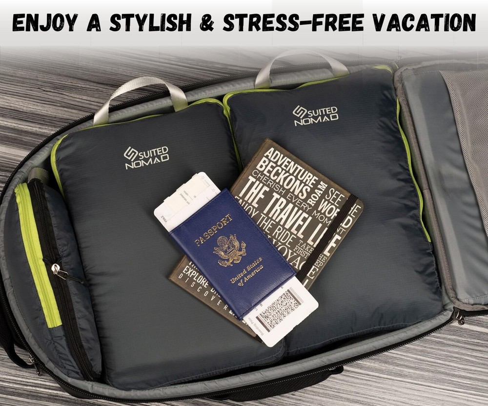 Ultralight Compression Packing Cubes Set, Suitcase and Backpack Travel Organi...
