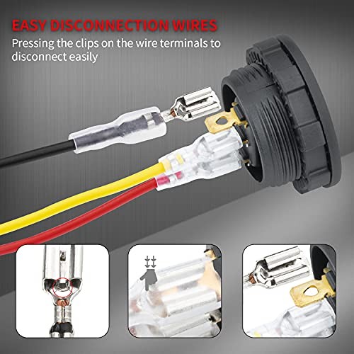 Round Rocker Switch Shell 12V Lighted 3 Blue LED Lighted with Adapter - 1pc