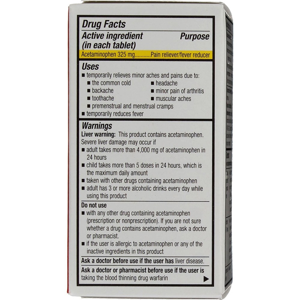 3 Pack Quality Choice Regular Strength Acetaminophen Tablets, 325 mg, 100 Ct