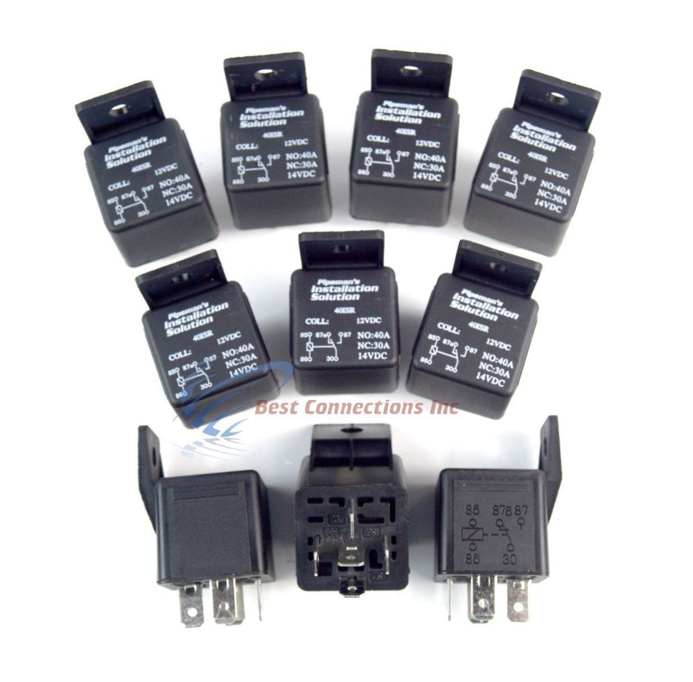 10 Pack 12 Volt DC 40 Amp SPDT Sealed Relay 5 Pin with Mounting Tab