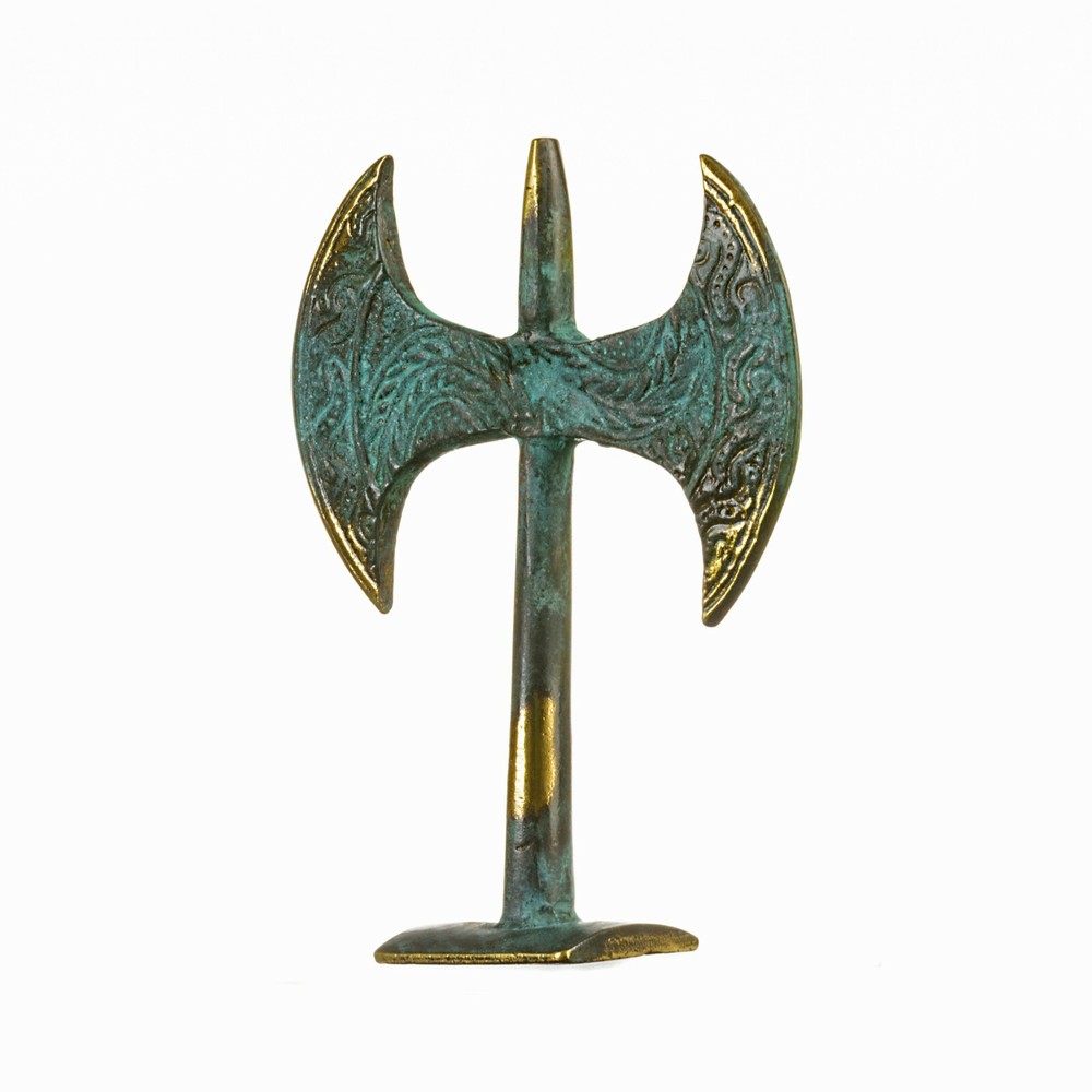Minoan Double Axe Labrys Ancient Greece Solid Bronze 4.7"