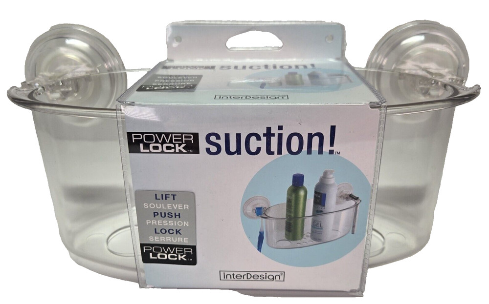 interDesign Power Lock Suction Shower / Bathtub Caddy New With Tag