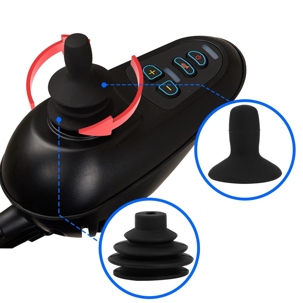 4 Pcs Wheelchair Joystick Button Cap Joystick Controller Knob and Gaiter Blac...