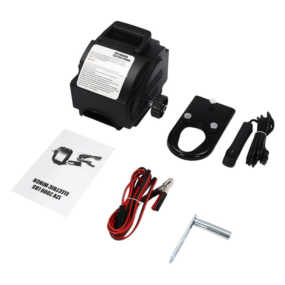 Electric Boat Winch 300W 12V DC 2000LBS Pull 5000LBS Floating 6000LBS Rolling