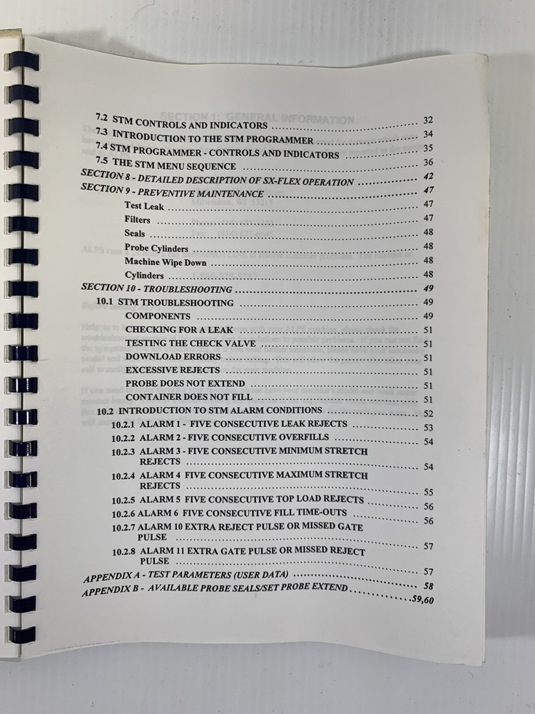 ALPS SX-FLEX Linear Inspection System Operating Manual