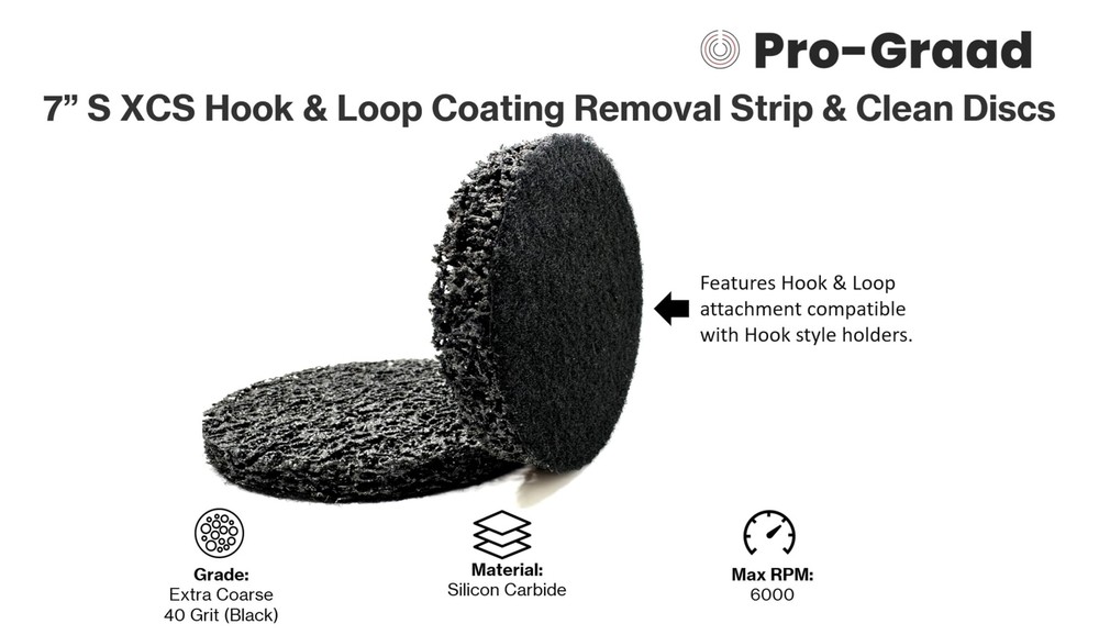 2 Pack 7” Diameter S XCS Hook and Loop Coating Removal Disc, Silicon Carbide ...