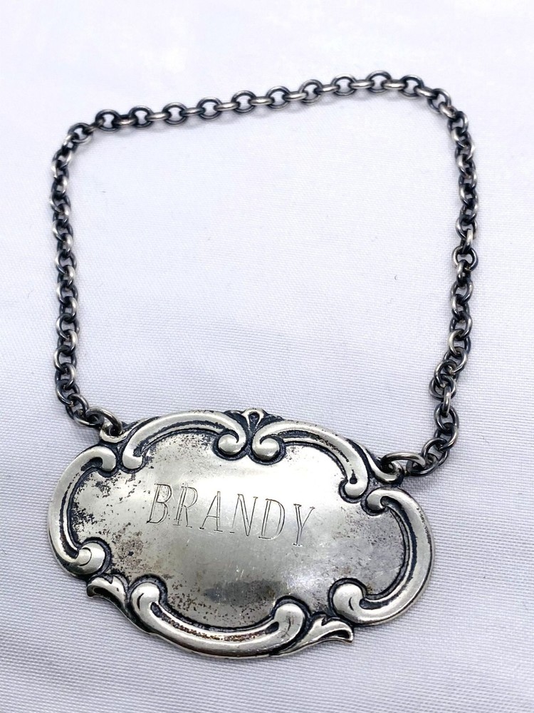 Tiffany & Co Makers Sterling Silver 925 Brandy Decanter Bottle Tag