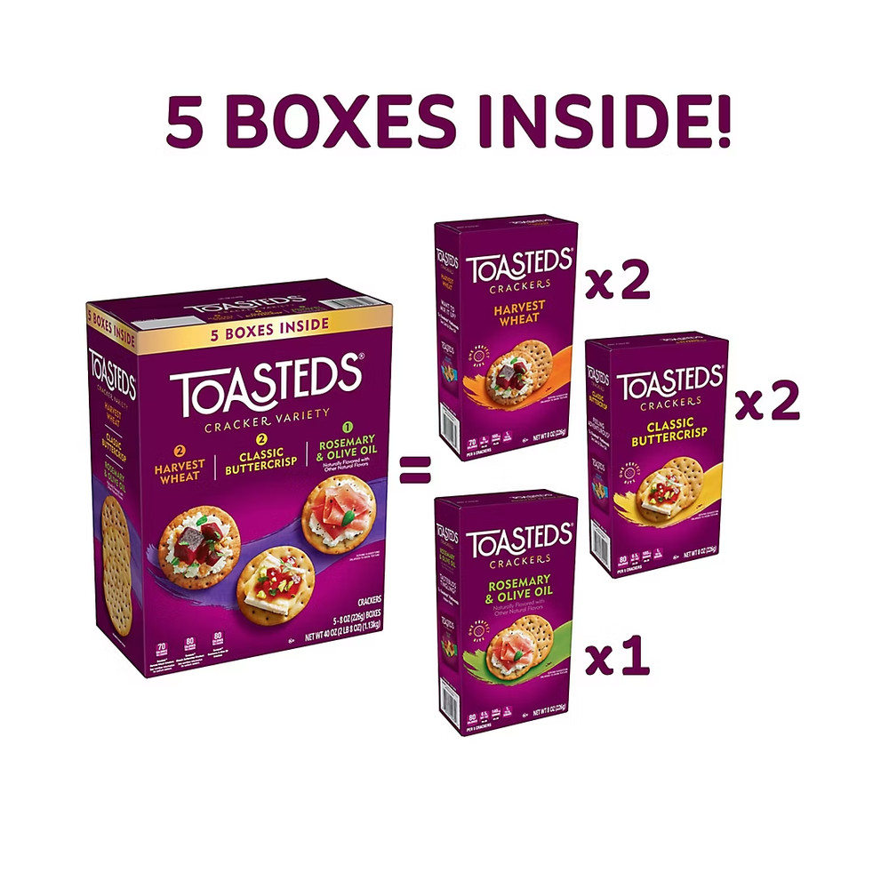 Kellogg's Toasteds Crackers Variety Pack (40 oz.)