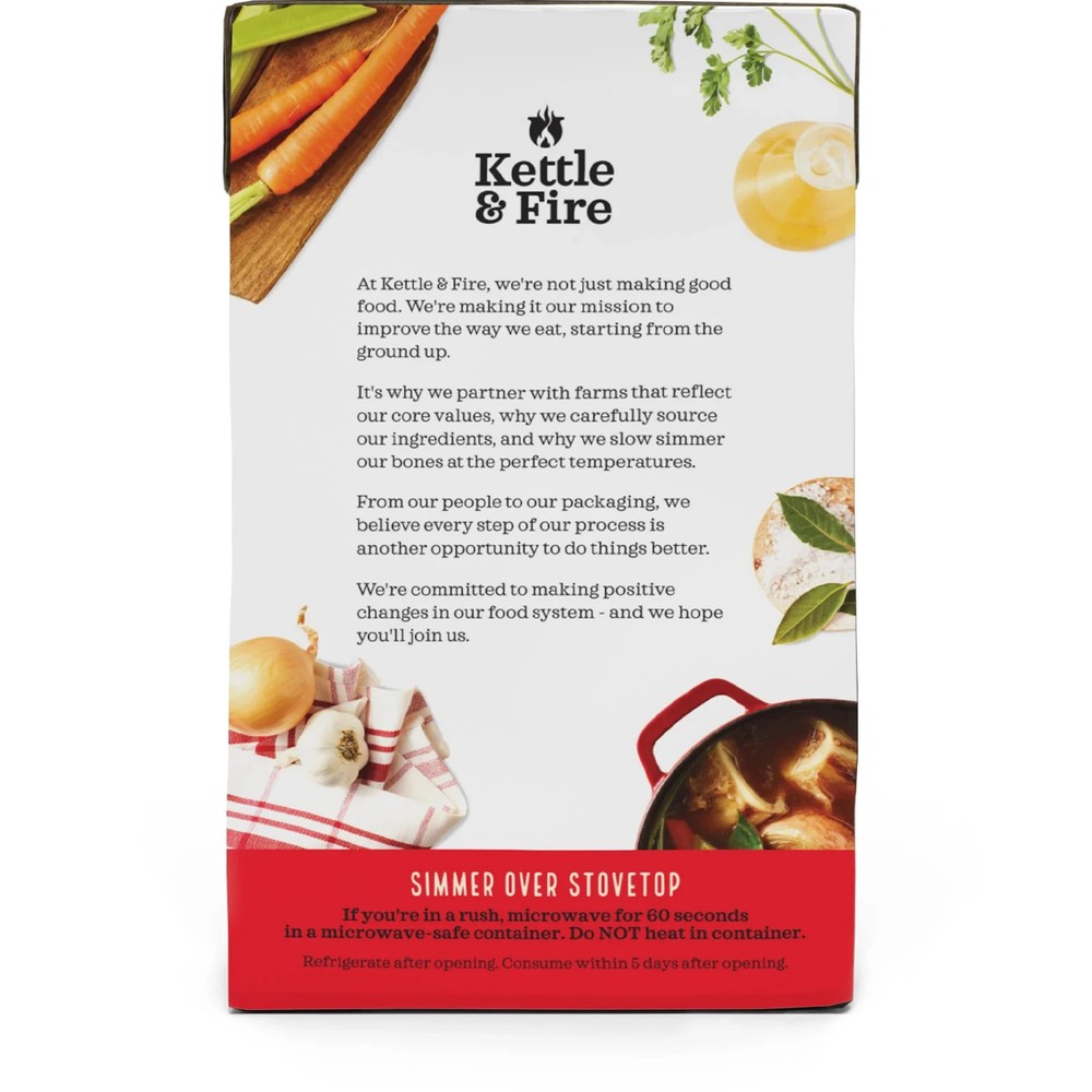 Kettle & Fire Beef Bone Broth 16.9oz Shelf-Stable, High Protein, Ready to Drink