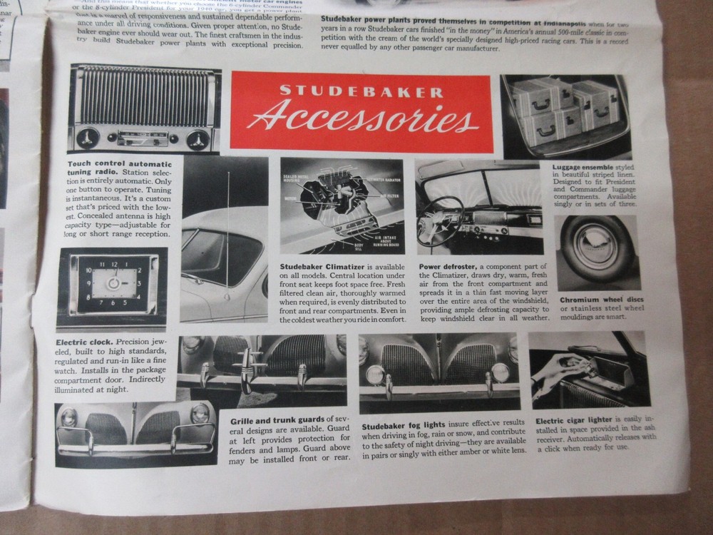 Vintage Studebaker Commander and President for 1940 Brochure Advertisement U