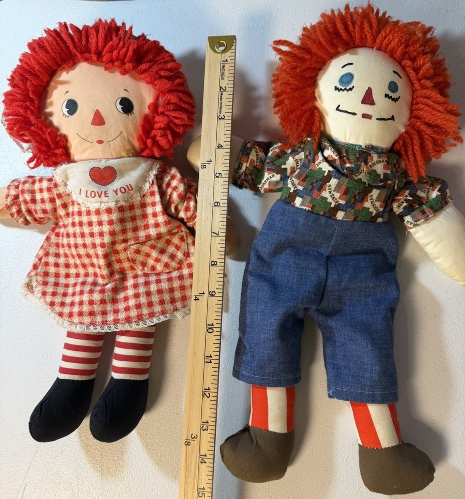 Raggedy Ann & Andy Knickerbocker Vintage 70’s Doll Set