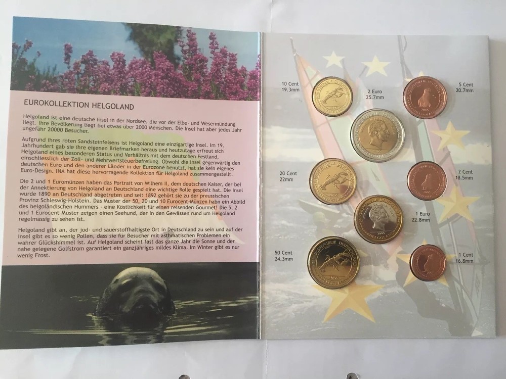 HELGOLAND 2005 - EURO € SPECIMEN PATTERN COIN SET