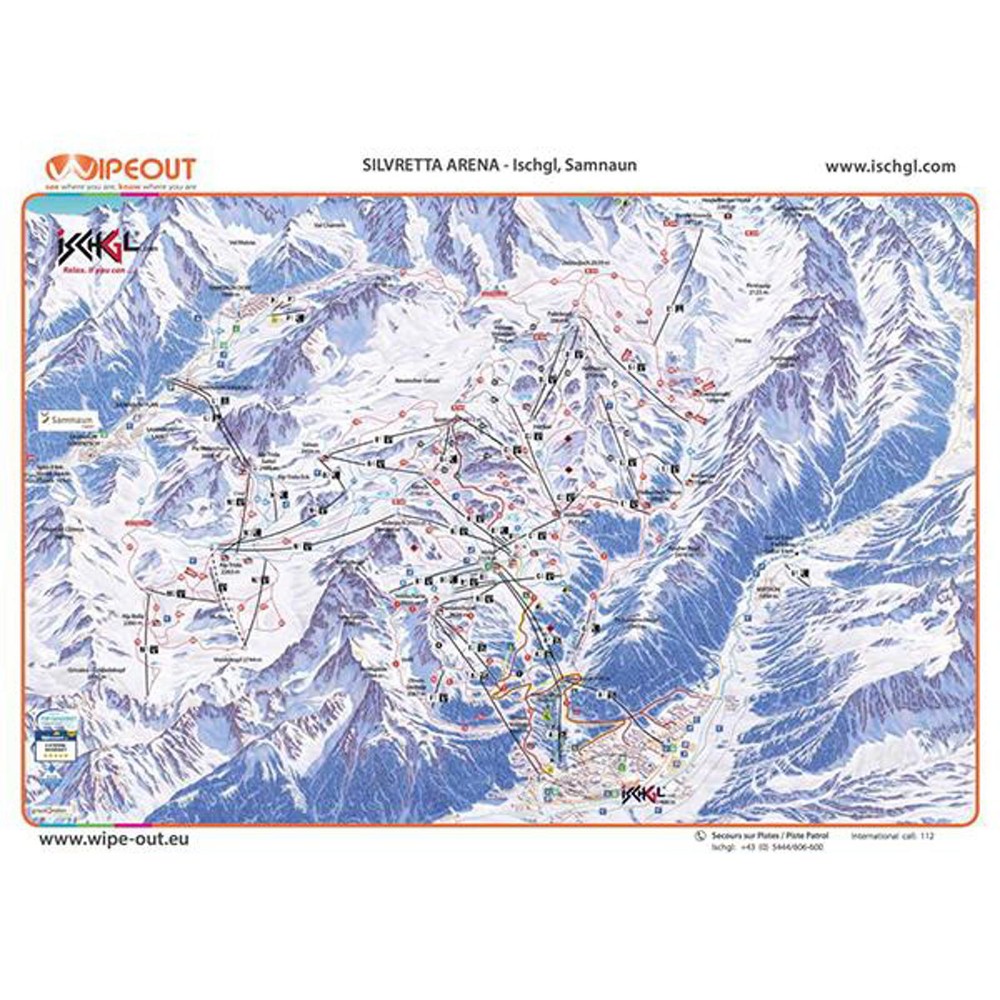 Wipeout Ischgl Piste Map Microfibre Goggle Cloth and Resort Map