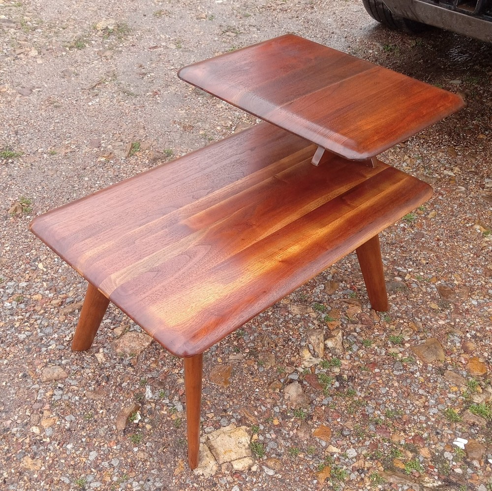 Mid Century Bissman Walnut Step End Table / Side Table (RP-SET-1)