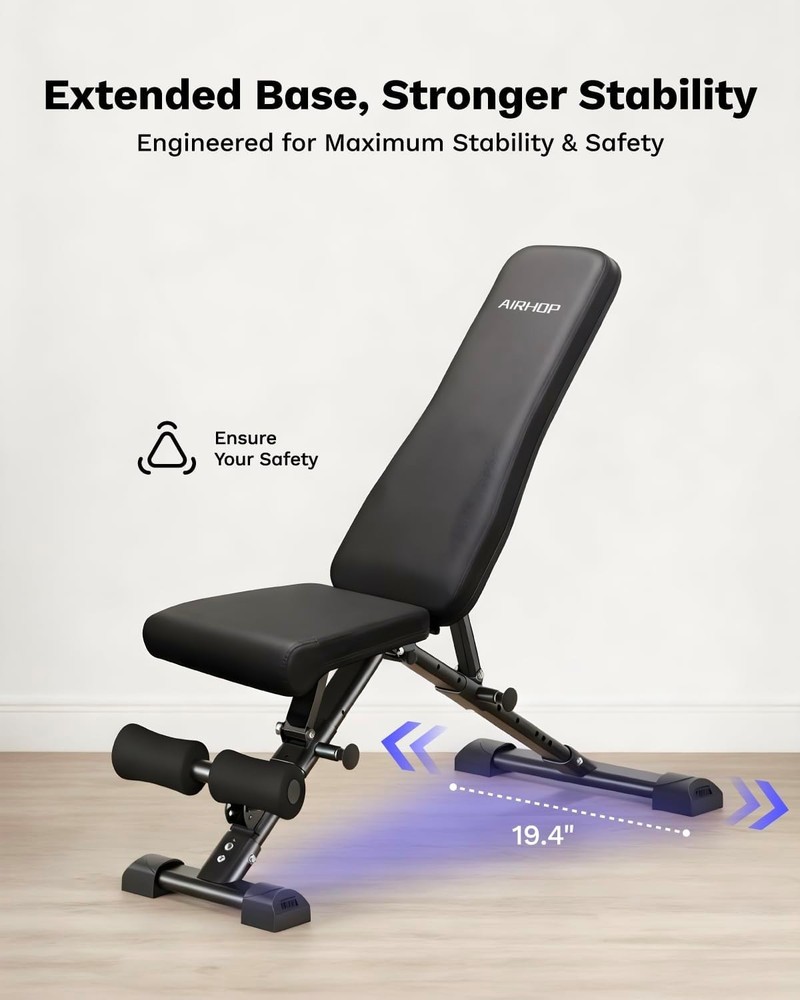 Space-Saving Adjustable Weight Bench - Durable & Lightweight for Home Workouts