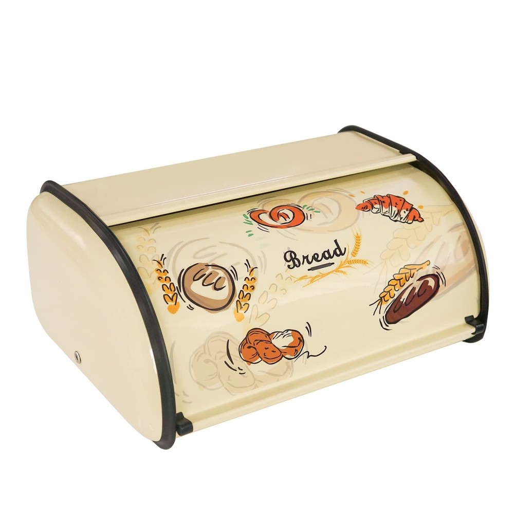 SOTECH Bread Box Metal Bread Storage Container Roll Top Bread Bin for Kitchen...