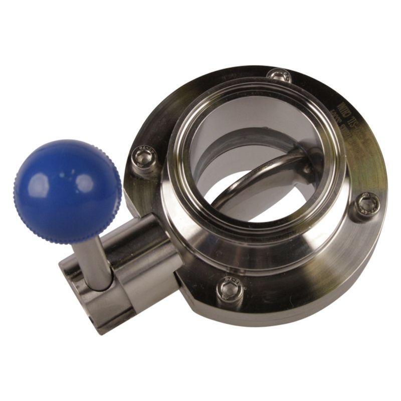 Sanitary Butterfly Valve | Tri Clamp 2 inch Pull Handle/Silicone Seat (2 Pack)