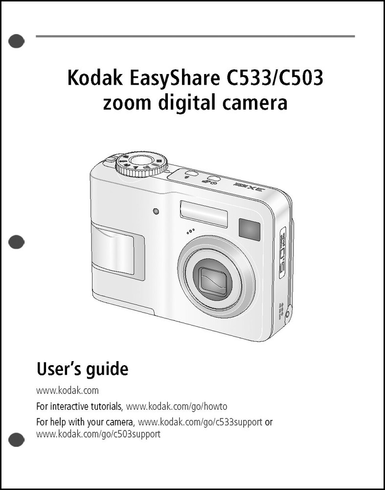 Kodak EasyShare C503 Digital Camera User Guide Instruction  Manual