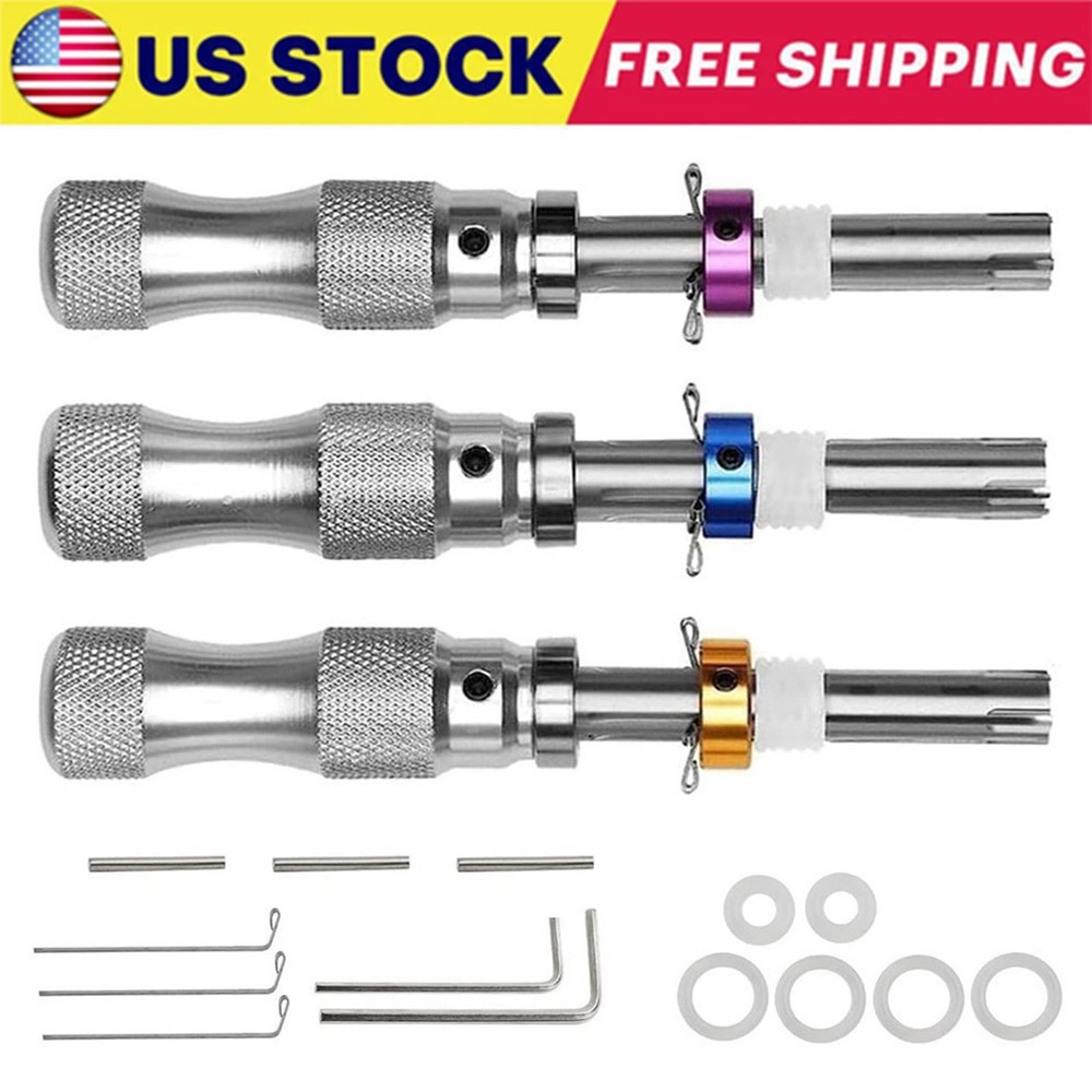 3Pcs 7 Pin Advanced Tubular Lock Tool Set For Padlock Hook Tool Seal Pick Puller