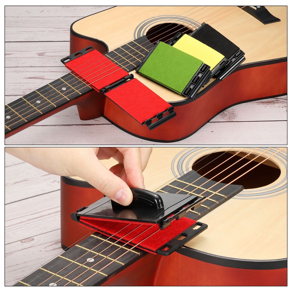 Guitar String Cleaning Keyboard Cloth Scraper Black Green 2pcs