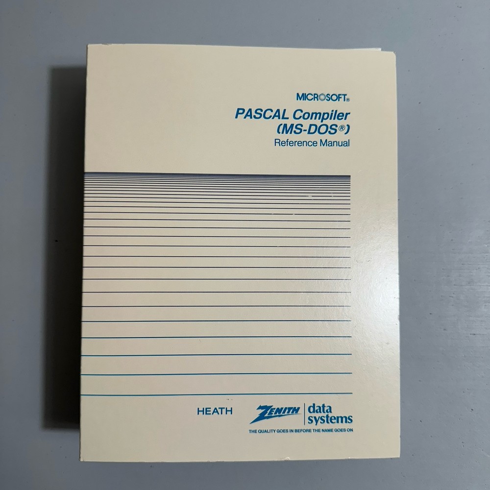 Zenith Data Systems Heath Computer Microsoft PASCAL Compiler MS-DOS Software