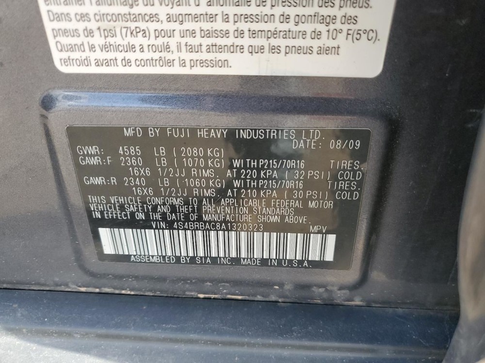 Shifter LEGACY 2010 Transmission Shift 1465818