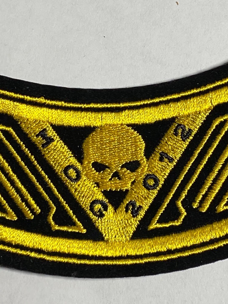 2012 HOG Harley Davidson Owners Group Vest Jacket Rocker Skull Biker  Patch