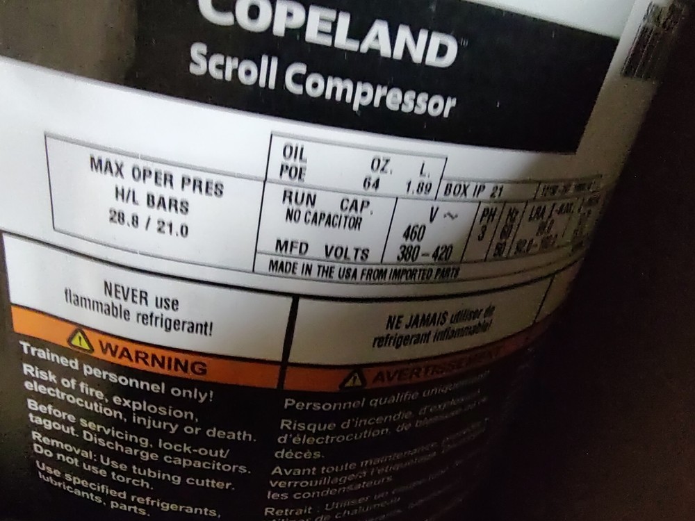 Emerson Copeland / ZF25K4E-TFD-251 Scroll Compressor