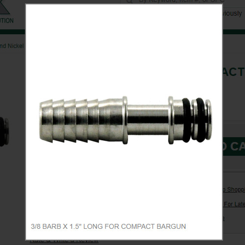 3/8 BARB X 1.5" LONG FOR COMPACT BARGUN # 625-0066