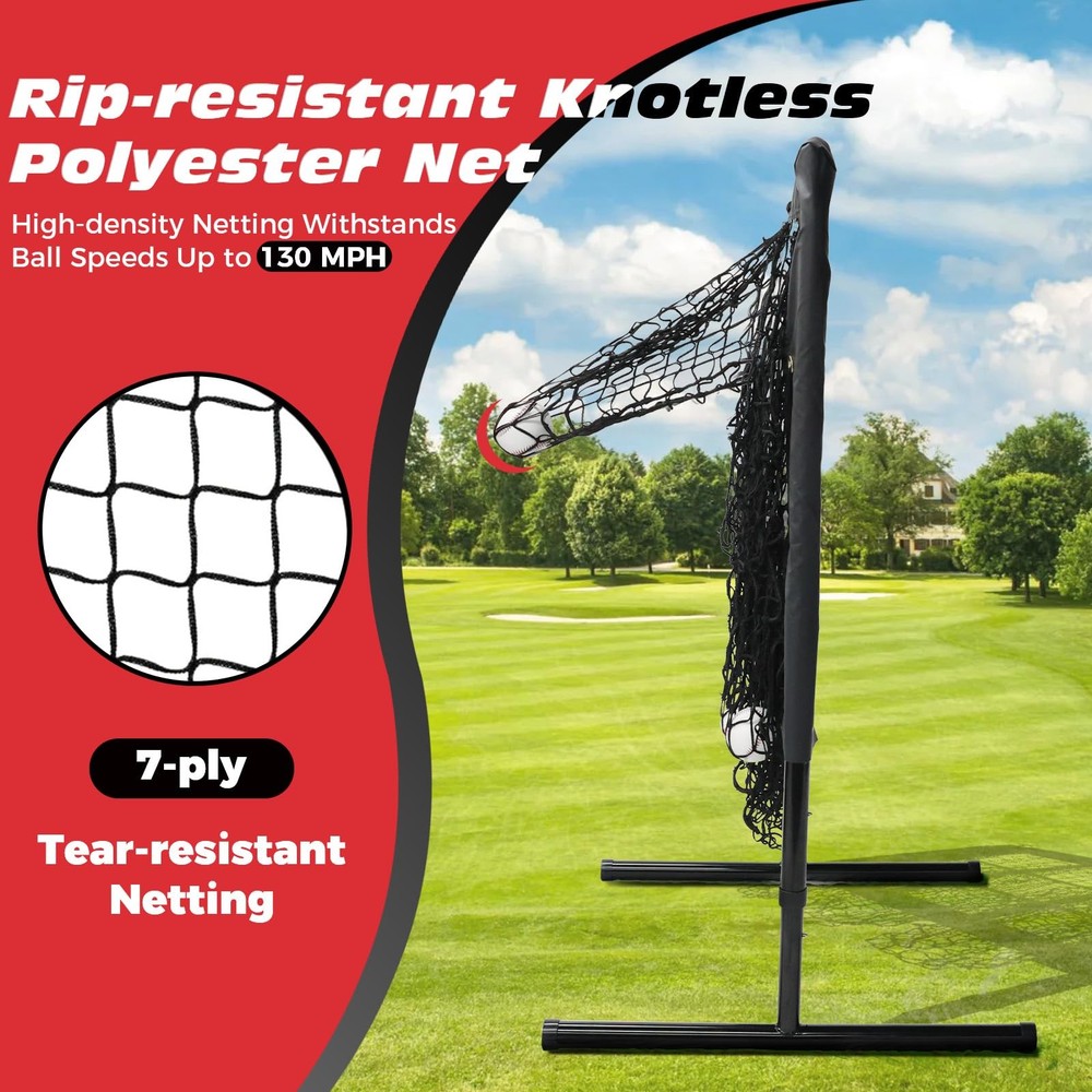 Bearwill 9-Hole Pitching Net w/ Strike Zone – Adjustable Baseball Softball Train